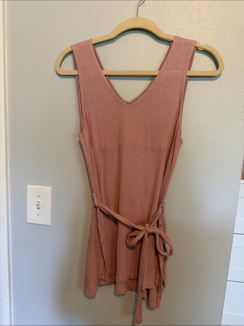 a new day Sleeveless V-Neck Knit Tunic - Dusty Mauve